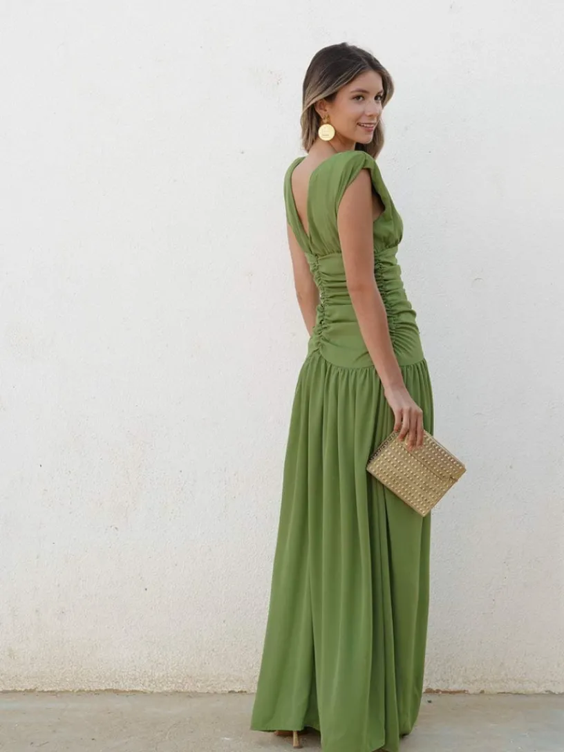 Nvitadas Boda De Noche|Vestidos Largos De Fiesta-Mariquita Trasquilá VESTIDO PISTACCHIO VerdePistacho