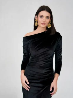 Invitadas -50 €|Vestidos De Terciopelo-Mariquita Trasquilá VESTIDO TERCIOPELO ASIMETRICO
